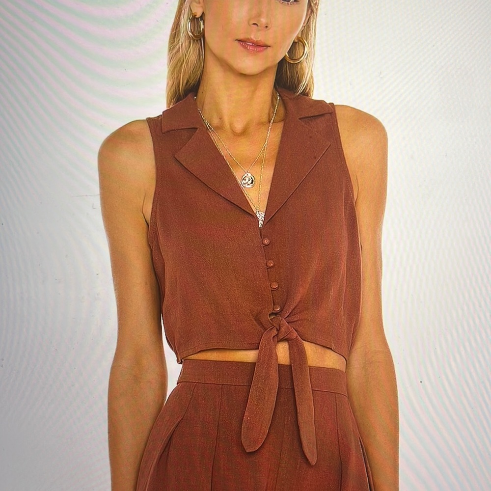 Rococo cropped tie shirt